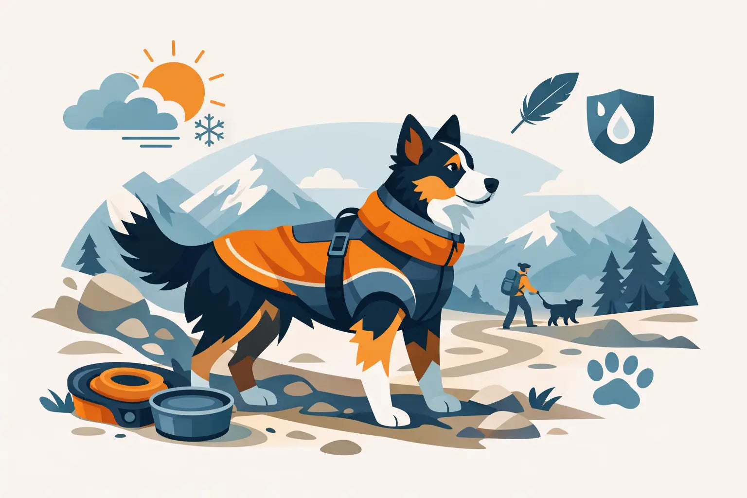 Guía de chaqueta técnica para perro activo