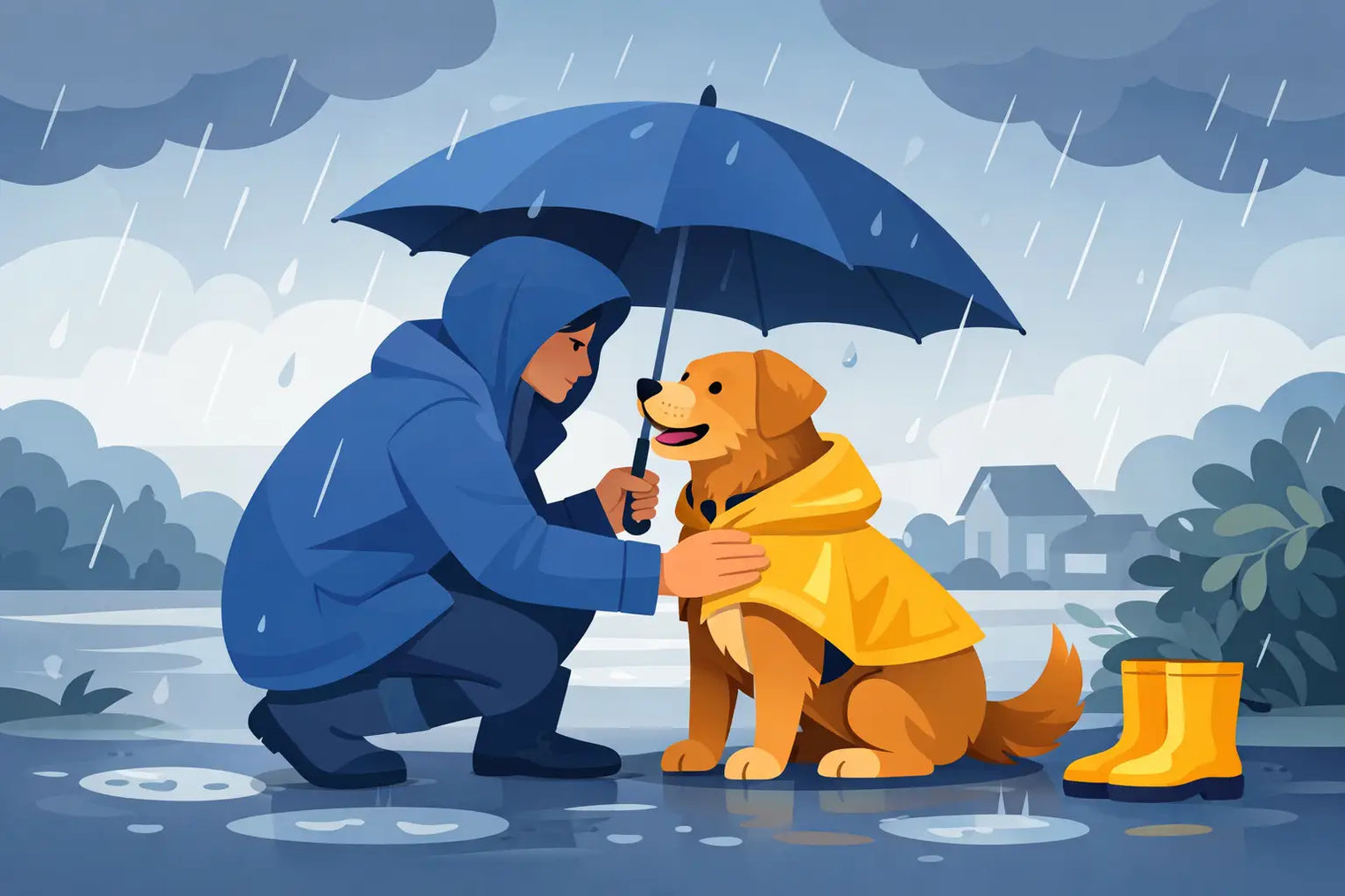 Cómo proteger a mi perro de la lluvia
