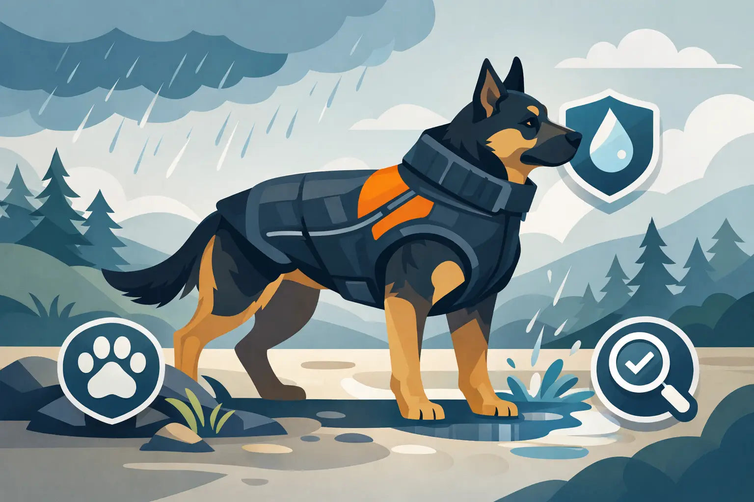 Abrigo impermeable para perro fuerte: qué mirar